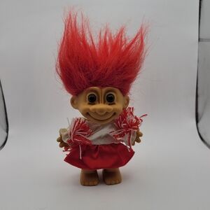 Russ Troll Doll with Bright Red Hair And Cheerleading Outfit